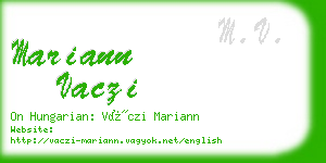 mariann vaczi business card